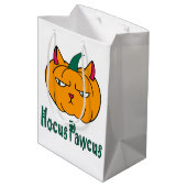 Sac Cadeau Moyen Hocus pawcus Halloween citrouille ginger cat magie (Dos Angle)