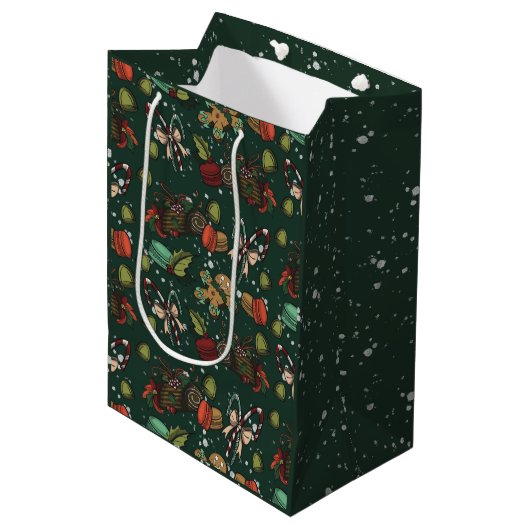 Sac Cadeau Moyen Holiday Sweets- Pine (Color) (Devant Angle)