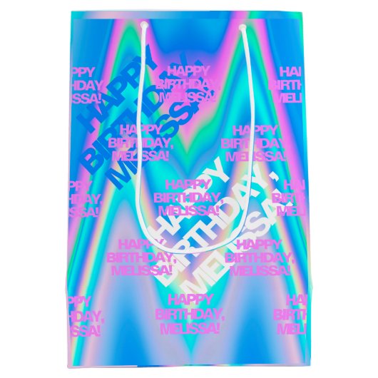 Sac Cadeau Moyen Hologramme Holographique Holographique Personnalis (Dos)