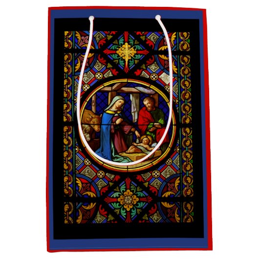 Sac Cadeau Moyen Holy Family "Stained Glass"  (Devant)