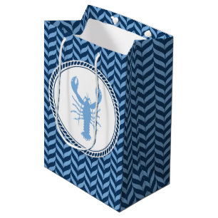 Sac Cadeau Moyen Homard bleu nautique côtier 