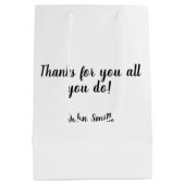 Sac Cadeau Moyen Homme Pasteur Anniversaire Anniversaire en faveur (Dos)