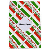 Sac Cadeau Moyen Hongrie Hongroise Drapeau Carrelé Noir Personnalis (Devant)