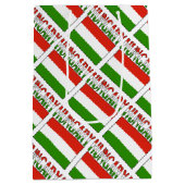 Sac Cadeau Moyen Hongrie Hongroise Drapeau Carrelé Noir Personnalis (Dos)