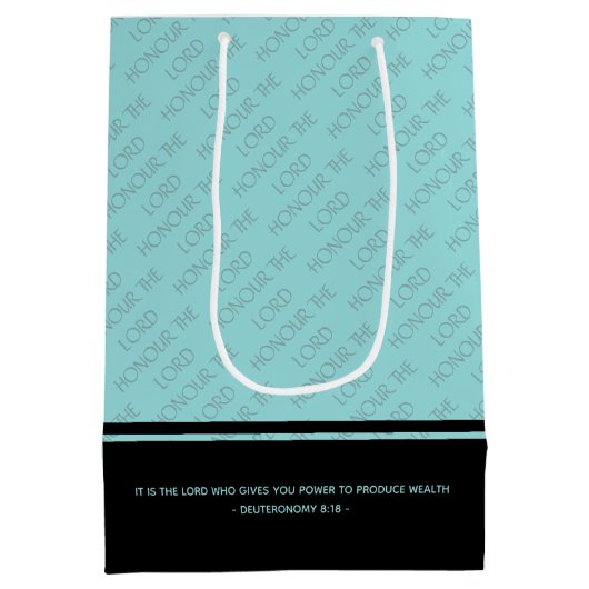 Sac Cadeau Moyen HONNEUR L'ÉTERNEL Personnalisé Eglise Business Aqu (Dos)