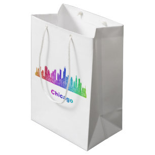 Sac Cadeau Moyen Horizon de Chicago d'arc-en-ciel