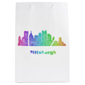 Sac Cadeau Moyen Horizon de Pittsburgh d'arc-en-ciel (Devant)