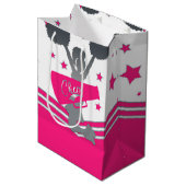 Sac Cadeau Moyen Hot Rose & White Stars Cheer Cheer Party (Devant Angle)
