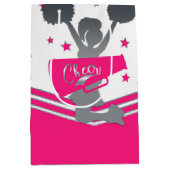 Sac Cadeau Moyen Hot Rose & White Stars Cheer Cheer Party (Devant)