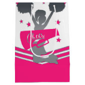 Sac Cadeau Moyen Hot Rose & White Stars Cheer Cheer Party (Dos)