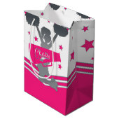 Sac Cadeau Moyen Hot Rose & White Stars Cheer Cheer Party (Dos Angle)