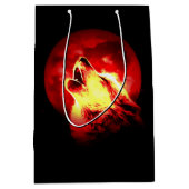 Sac Cadeau Moyen Howling Wolf à Red Night Matte (Devant)