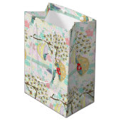 Sac Cadeau Moyen Hummingbirds Teacups Floral Spring Garden (Devant Angle)