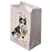 Sac Cadeau Moyen Husky Heart Maman (Devant Angle)