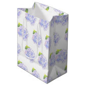 Sac Cadeau Moyen Hydrangea Aquarelle Vignette Motif (Devant Angle)