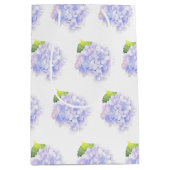 Sac Cadeau Moyen Hydrangea Aquarelle Vignette Motif (Devant)