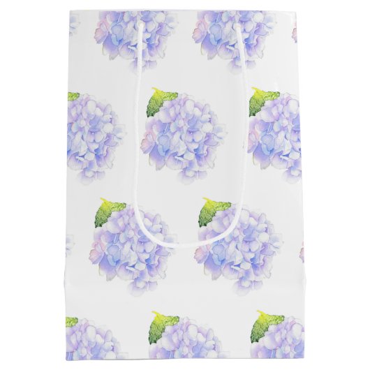 Sac Cadeau Moyen Hydrangea Aquarelle Vignette Motif (Dos)