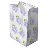 Sac Cadeau Moyen Hydrangea Aquarelle Vignette Motif (Dos Angle)