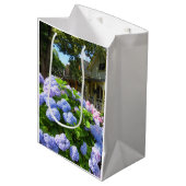 Sac Cadeau Moyen Hydrangées bleues et roses - Martha's Vineyard Med (Devant Angle)