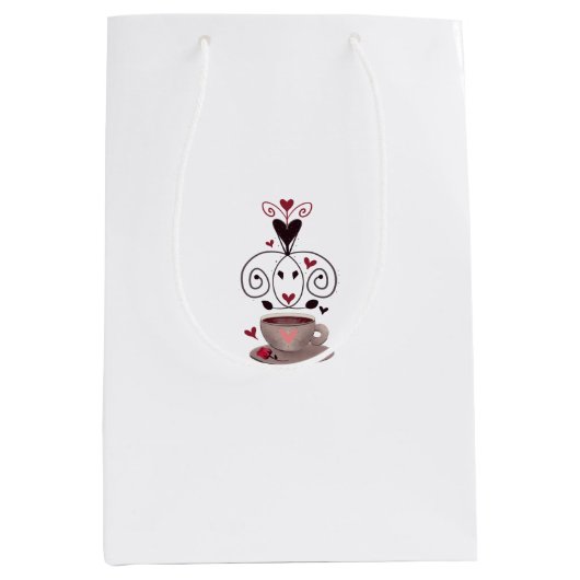 Sac Cadeau Moyen I Heart Coffee (Devant)
