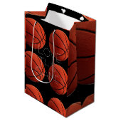 Sac Cadeau Moyen I Love Basketball Close Up (Devant Angle)