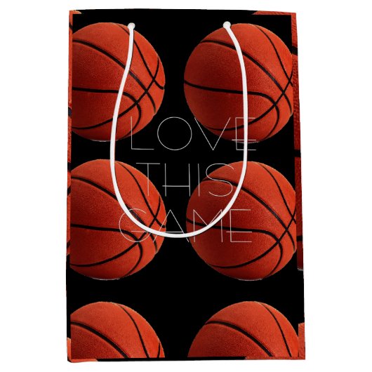 Sac Cadeau Moyen I Love Basketball Close Up (Devant)
