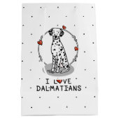Sac Cadeau Moyen I Love Dalmatians (noir 1) Coeurs mignons (Dos)
