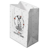 Sac Cadeau Moyen I Love Dalmatians (noir 1) Coeurs mignons (Dos Angle)