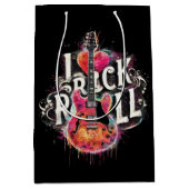 Sac Cadeau Moyen I Love Rock N Roll Guitare Électrique Peinture (Devant)