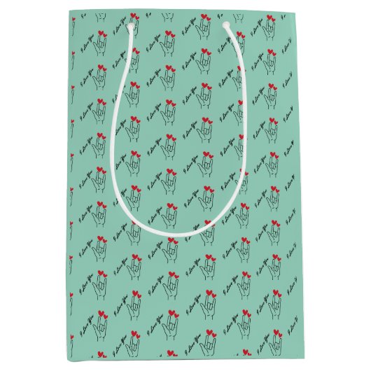 Sac Cadeau Moyen I Love You Sign Language - Sensibilisation aux Sou (Devant)