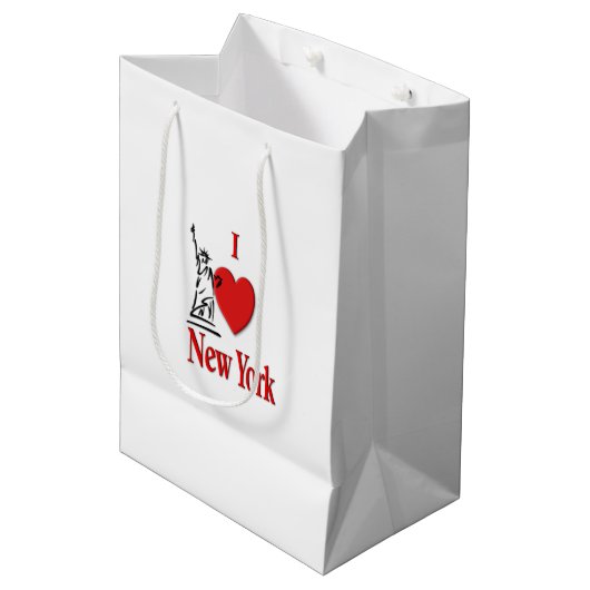 Sac Cadeau Moyen I Lover NY (Devant Angle)