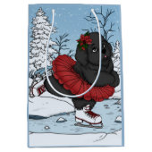 Sac Cadeau Moyen Icesking Terre-Neuve Puppy Winter Wonderland (Devant)