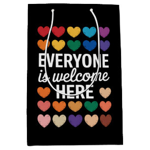 Sac Cadeau Moyen Ici tout le monde est le bienvenu LGBTQ