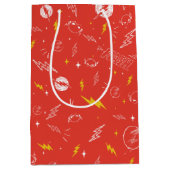 Sac Cadeau Moyen Icône de la foudre Flash et motif de gribouillis (Devant)