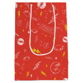 Sac Cadeau Moyen Icône de la foudre Flash et motif de gribouillis (Dos)