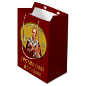 Sac Cadeau Moyen Icône orthodoxe Saint Nicolas 01 (Devant Angle)