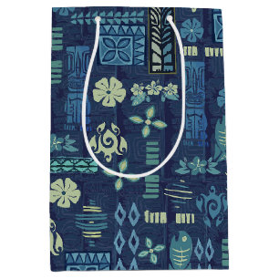 Sac Cadeau Moyen Icônes de Tiki Hawaïen rétro