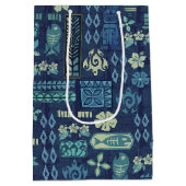 Sac Cadeau Moyen Icônes de Tiki Hawaïen rétro (Dos)