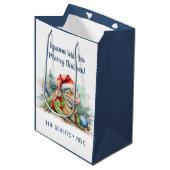 Sac Cadeau Moyen Iguana vous souhaite un joyeux Noël (Devant Angle)