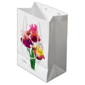 Sac Cadeau Moyen Iiris et éclaboussures de peinture à l'aquarelle (Devant Angle)