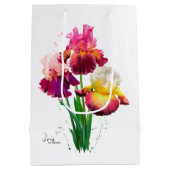 Sac Cadeau Moyen Iiris et éclaboussures de peinture à l'aquarelle (Dos)