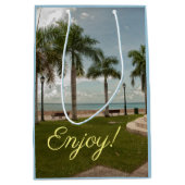 Sac Cadeau Moyen Îles Vierges Tropicales Palmiers (Devant)