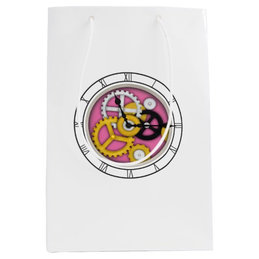 Sac Cadeau Moyen Illusion de l'horloge visible Fancity Horloge Art  (Devant)