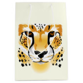 Sac Cadeau Moyen illustration de gros plan de la tête de guépard (Devant)
