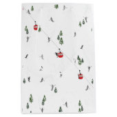 Sac Cadeau Moyen Illustration de l'ascenseur Ski Rouge (Devant)