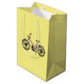 Sac Cadeau Moyen Illustration de moto jaune (Dos Angle)