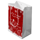 Sac Cadeau Moyen Illustration De Vacances Rouge Et Blanc (Dos Angle)