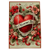 Sac Cadeau Moyen Illustration décorative Heureuse Sainte-Valentin (Dos)