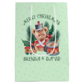 Sac Cadeau Moyen Illustration du garçon batteur de Noël (Dos)