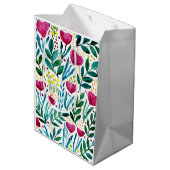 Sac Cadeau Moyen Illustration florale botanique (Dos Angle)